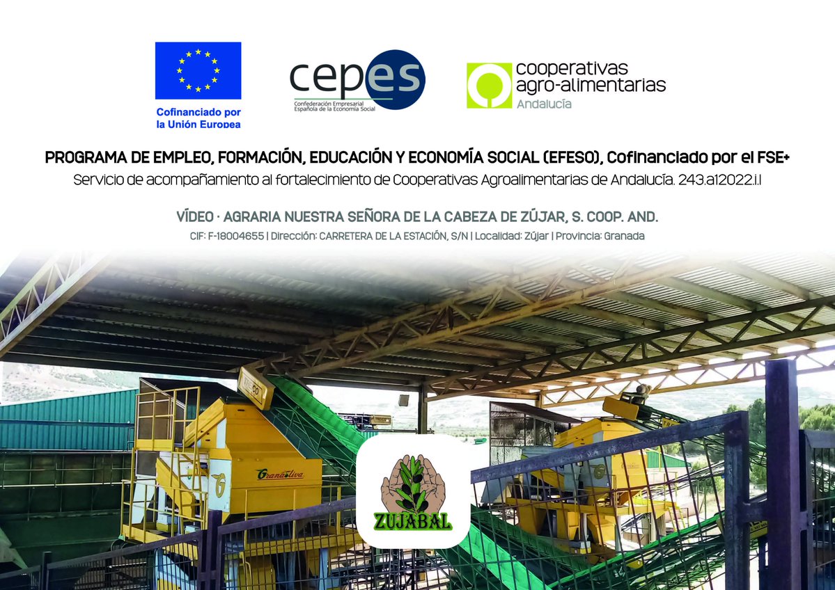 CoopsAgroAND's tweet photo. 📢#coopsagroand tiene en ejecución varias actividades como parte del programa  #EFESO. 

Una de ellas es 'Acompañamiento al Fortalecimiento de Cooperativas Agroalimentarias de Andalucía. Video' que se está desarrollando en CENTROSUR S. COOP. AND. , Azafrán del Oasis S. COOP. AND y graria Nuestra Señora de la Cabeza de Zújar, S. COOP. AND

👉Cofinanciado por el Fondo Social Europeo Plus

@cepes_economiasocial 

#CEPESFSE
