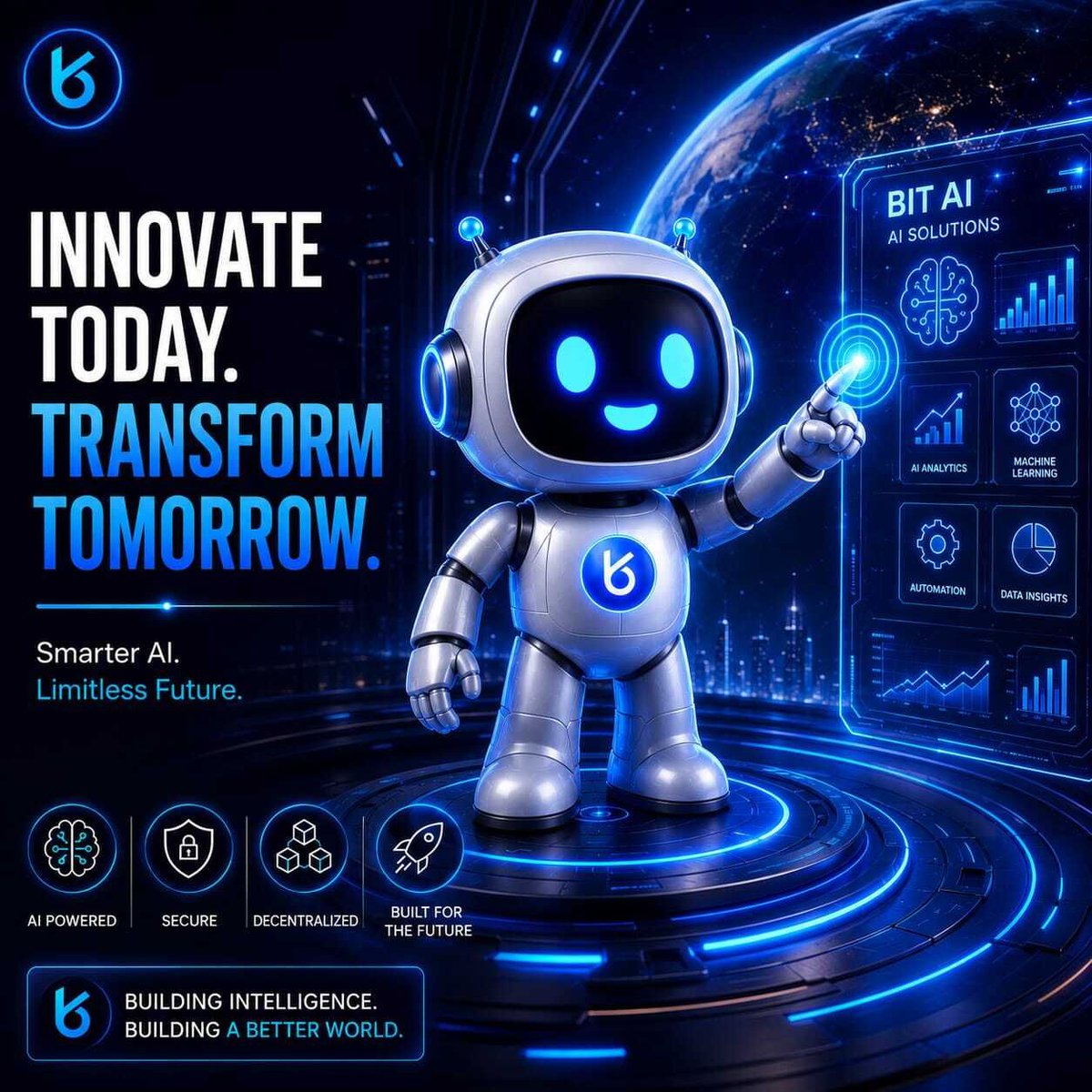 Bitai_online's tweet photo. π Innovate today. Transform tomorrow.
#BitAI #AI #Innovation #Future #Blockchain #Web3 #Crypto #Technology#BuildTheFuture https://t.co/fHxZ9Xrnel