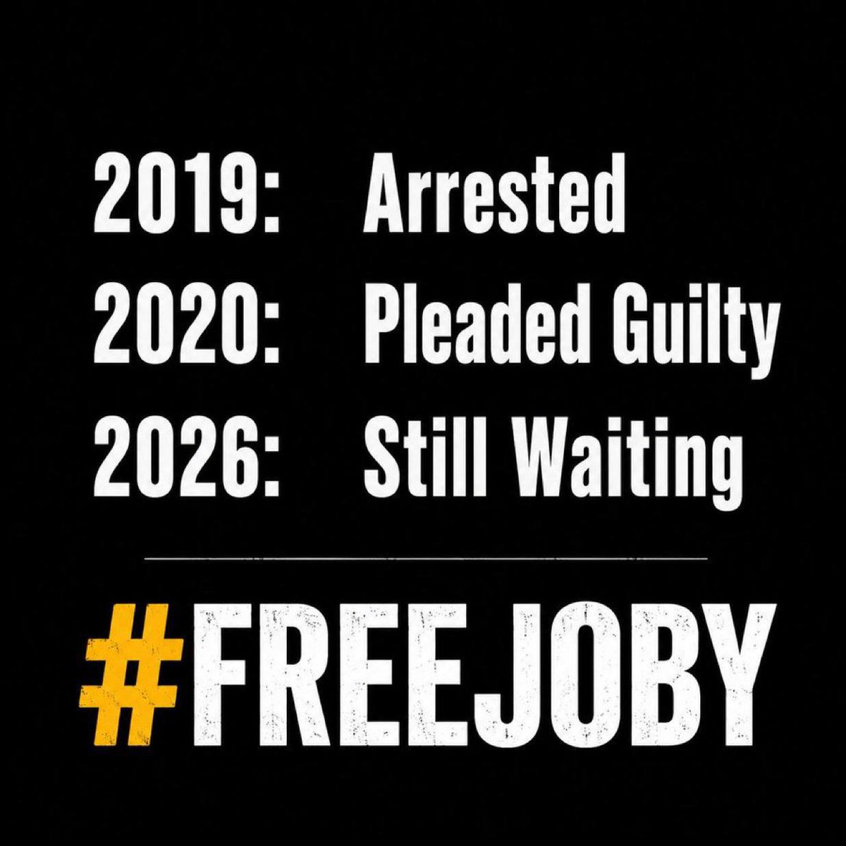 just_burrows's tweet photo. @TruthTrumpPost Freedom for #JOBY https://t.co/HveLPEdAqd