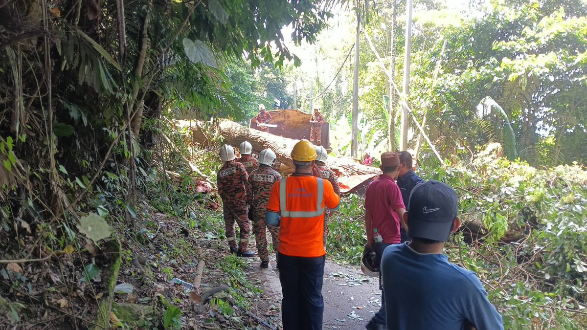 ahmadmaslan's tweet photo. Kenyataan media disedia #JKR #Malaysia ttg kemalangan pokok tumbang di #Bentong, #Pahang, di Jalan Persekutuan berhampiram Janda Baik, 3/8/26 melibatkan 5 maut dan 1 cedera parah. Takziah & Al-Fatihah. Moga roh mereka dicucuri rahmat Allah. Moga Allah anugerah Syurga utk mereka. https://t.co/FPHul04lSS
