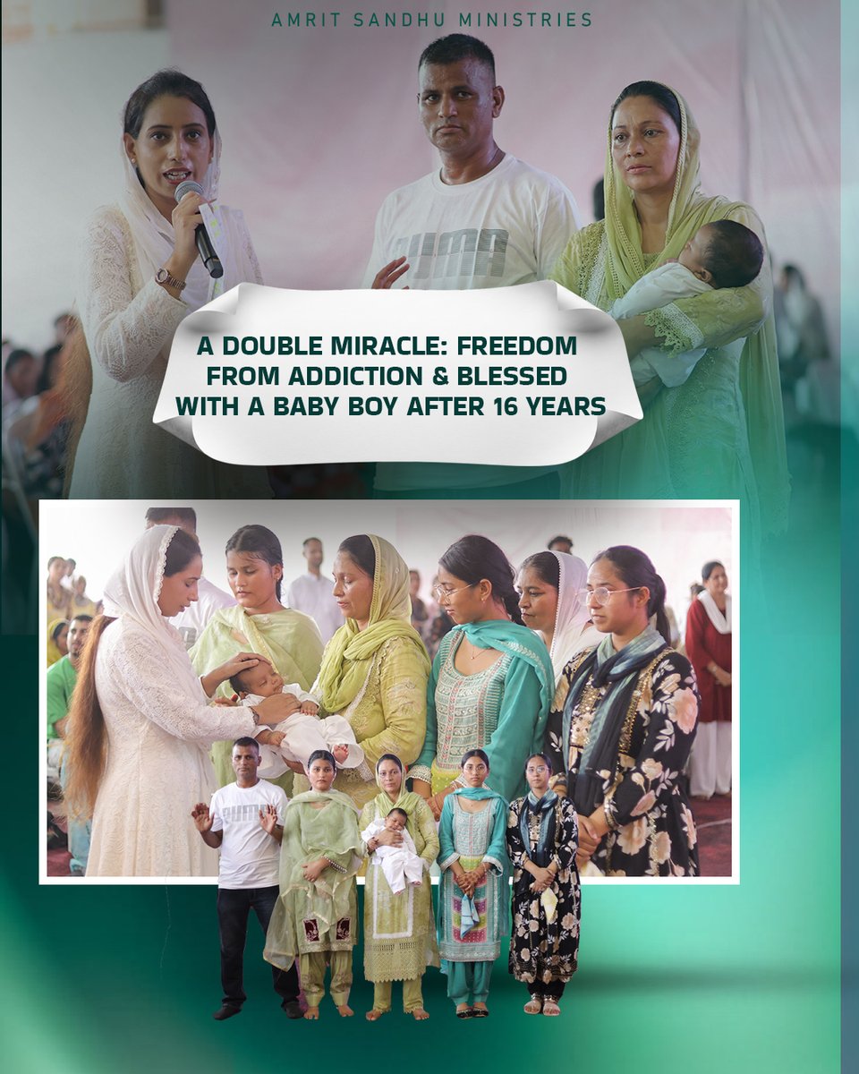 PastorAmrit's tweet photo. Man of God #PastorAmritSandhuJi and Woman of God #PastorArchnaSandhuJi celebrating powerful testimonies through worship and praise. 👏🏻
📖 “For with God nothing shall be impossible.” – Luke 1:37 📖
A DOUBLE MIRACLE: FREEDOM FROM ADDICTION &amp; BLESSED WITH A BABY BOY AFTER 16 YEARS https://t.co/mEJ9DzErbZ