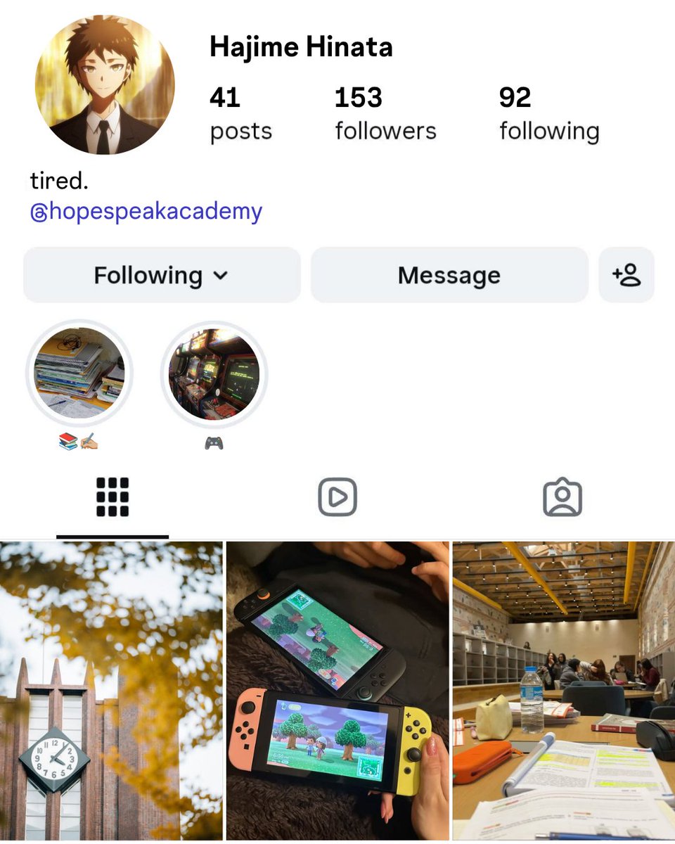 fuckyeah_kmhn's tweet photo. if hope's peak academy hajime hinata and nagito komaeda had instagram accounts https://t.co/WaTUzpI5mt