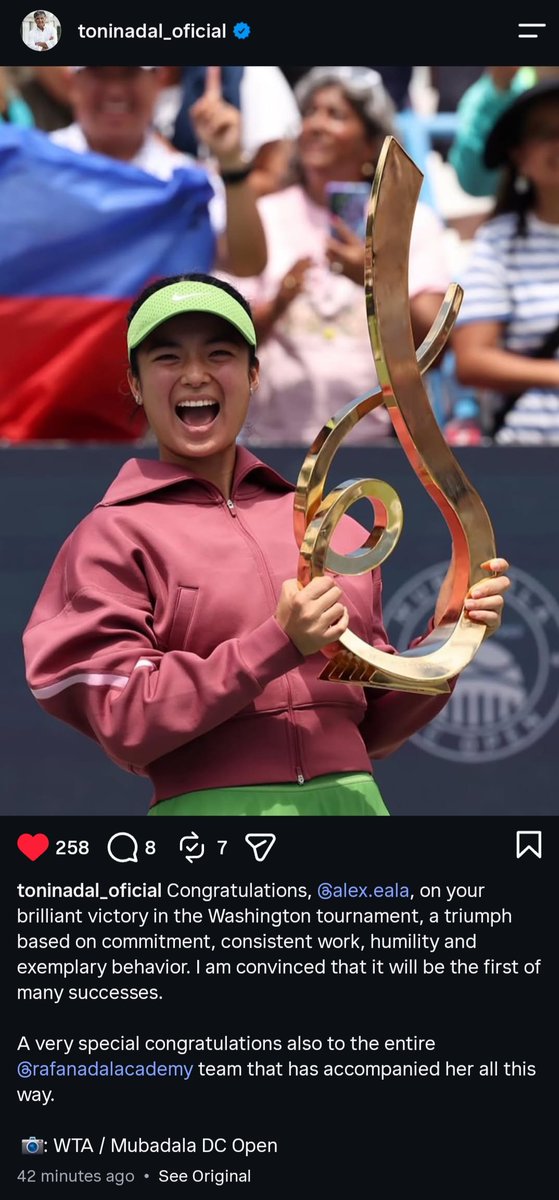 milaton_'s tweet photo. A message from Toni Nadal ❤️ https://t.co/Ymnpv5cO5Z