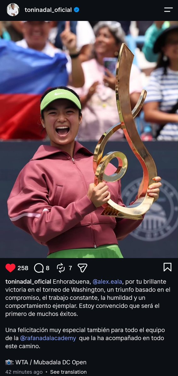 milaton_'s tweet photo. A message from Toni Nadal ❤️ https://t.co/Ymnpv5cO5Z