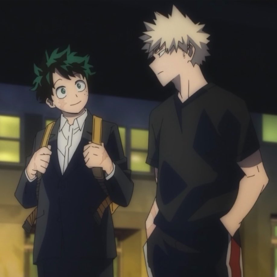 just__Deanna's tweet photo. Holy fck post canon Katsuki is tall TALL. I know he would be tall from how Izuku had to tilt his head to look at him, but I didn’t expect him to be THIS fcking tall. 

Yk, I just KNOW he looms over Izuku each time he gets, smirking as he leans closer to say “how’s the air down there?”

And Izuku pouts as he says, “you’re mean, Kacchan! I’m not that short.”

Katsuki’s eyes soften a little as he says, “Nah… you’re tiny, nerd. Cute and tiny.”

And they’re even not together yet.🤭🧡💚