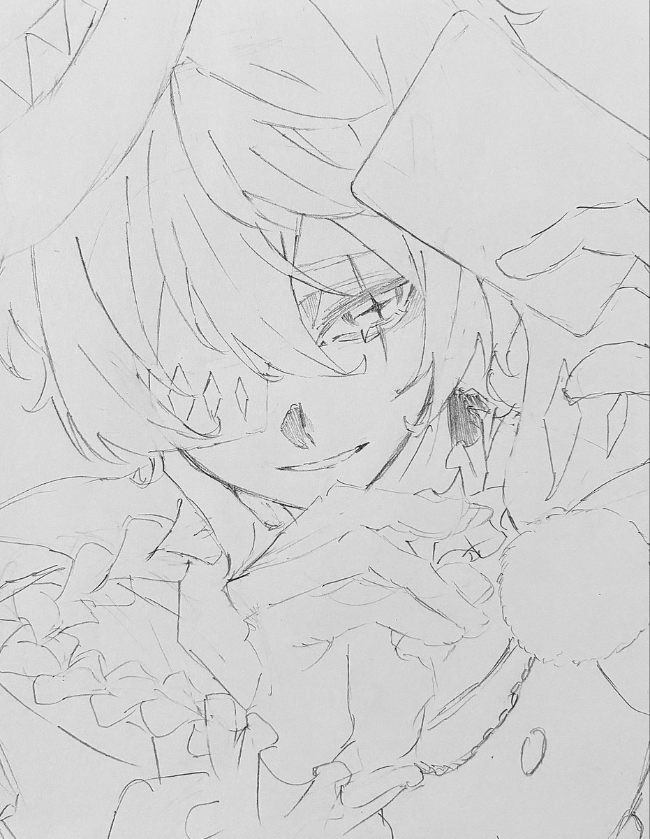 samidare_1012's tweet photo. ラフは上手く行ったのでとりあえずあげときます。ここからもしかしたら諦めるかも💦 https://t.co/lHs5GDad3t