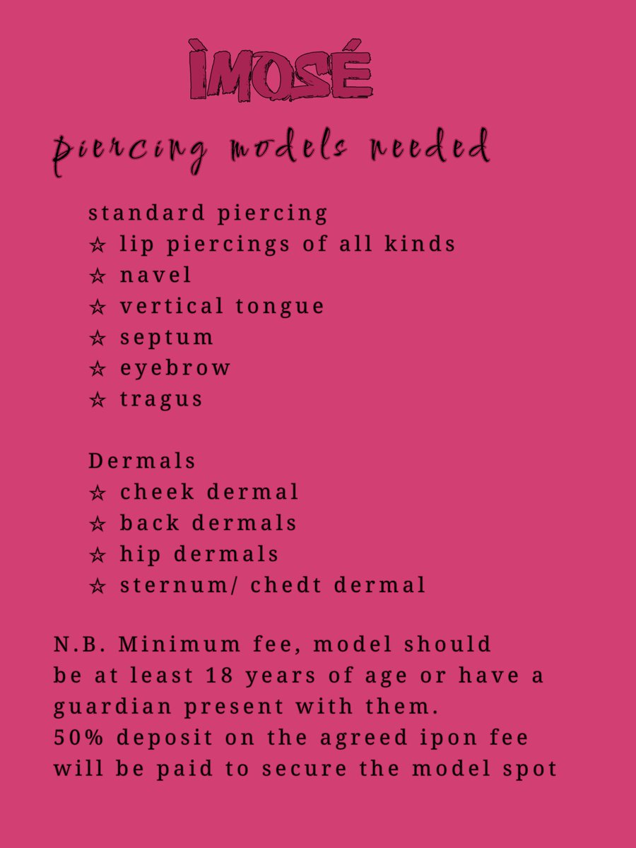 imose_ng's tweet photo. Piercing models needed https://t.co/3UjSBFIdt9