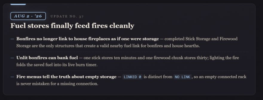 blackthornlabs's tweet photo. Dev Log 37: Fuel stores finally feed fires cleanly.

Full notes: https://t.co/beaY2ToL5k

#MinusZero #UE5 #IndieDev https://t.co/EZKmfr214N