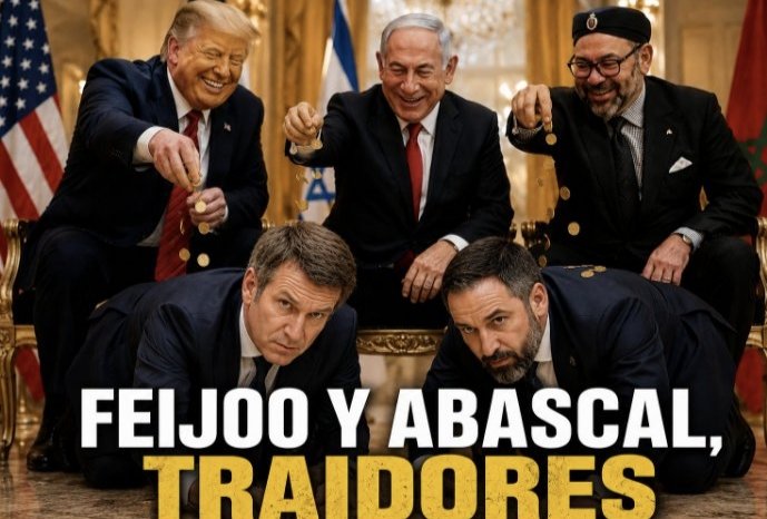 AlejandroAbadM's tweet photo. @NunezFeijoo Lo que yo creo es que vosotros estabais al corriente y conformes con la injerencia del pedófilo Trump en la soberanía nacional, con esta maniobra orquestada con Marruecos e Israel. ¡TRAIDORES! https://t.co/fbXqnnVdCm