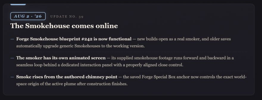 blackthornlabs's tweet photo. Dev Log 39: The Smokehouse comes online.

Full notes: https://t.co/beaY2TpiUS

#MinusZero #UE5 #IndieDev https://t.co/D8ScWsh68M