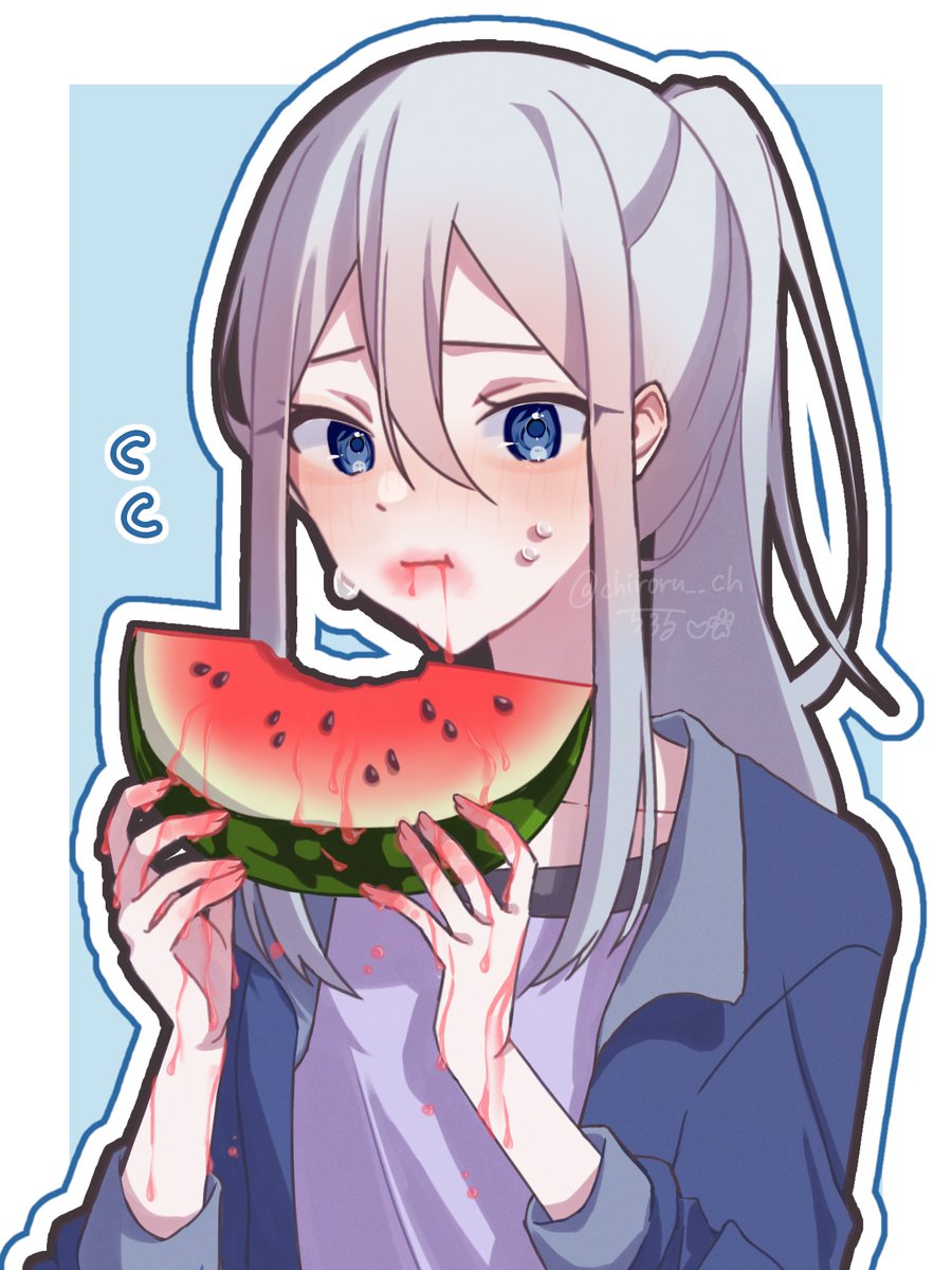 chiroru__ch's tweet photo. スイカ食べるの下手そうでかわいいね🍉🎼

#prsk_FA https://t.co/0zxaGTlHHw