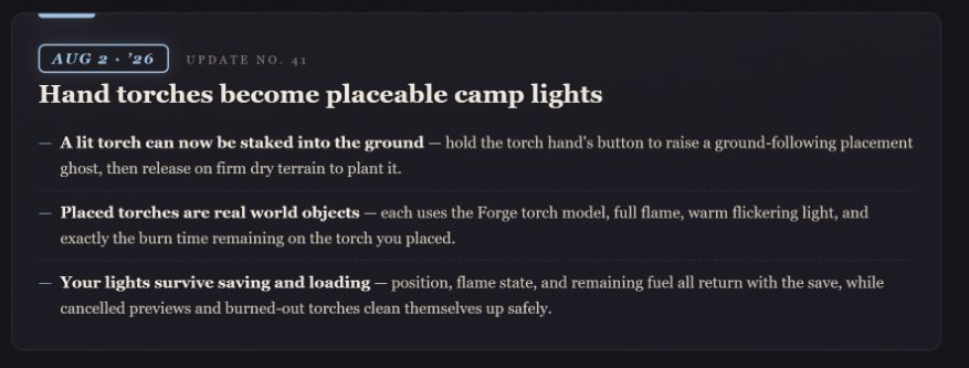 blackthornlabs's tweet photo. Dev Log 41: Hand torches become placeable camp lights.

Full notes: https://t.co/beaY2ToL5k

#MinusZero #UE5 #IndieDev https://t.co/fyb4zdLjoZ
