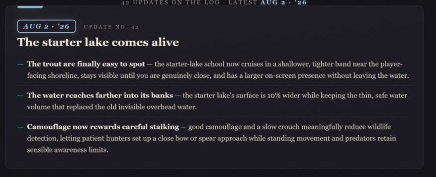 blackthornlabs's tweet photo. Dev Log 42: The starter lake comes alive.

Full notes: https://t.co/beaY2TpiUS

#MinusZero #UE5 #IndieDev https://t.co/6F6TC6Qz2O