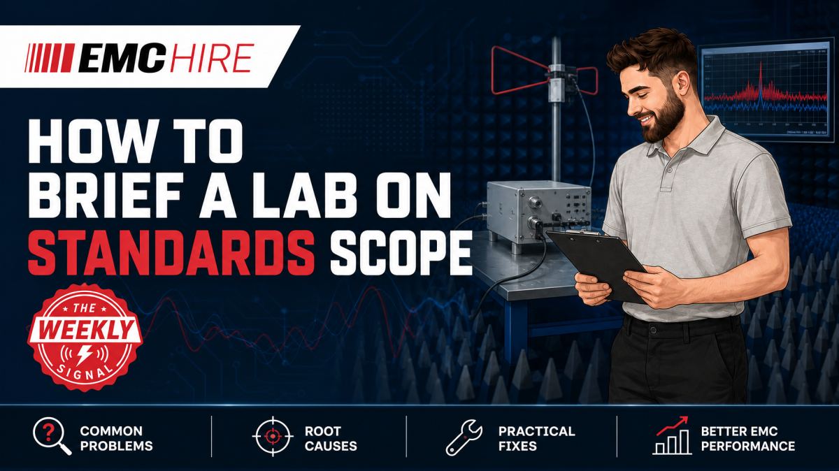 EMCHireLtd's tweet photo. Avoid ambiguity and rework in EMC lab projects. Define standards scope, product configurations, variants and acceptance criteria before testing begins with this practical checklist: https://t.co/CcLzXFgBGj #EMC https://t.co/HTG9E0sGej