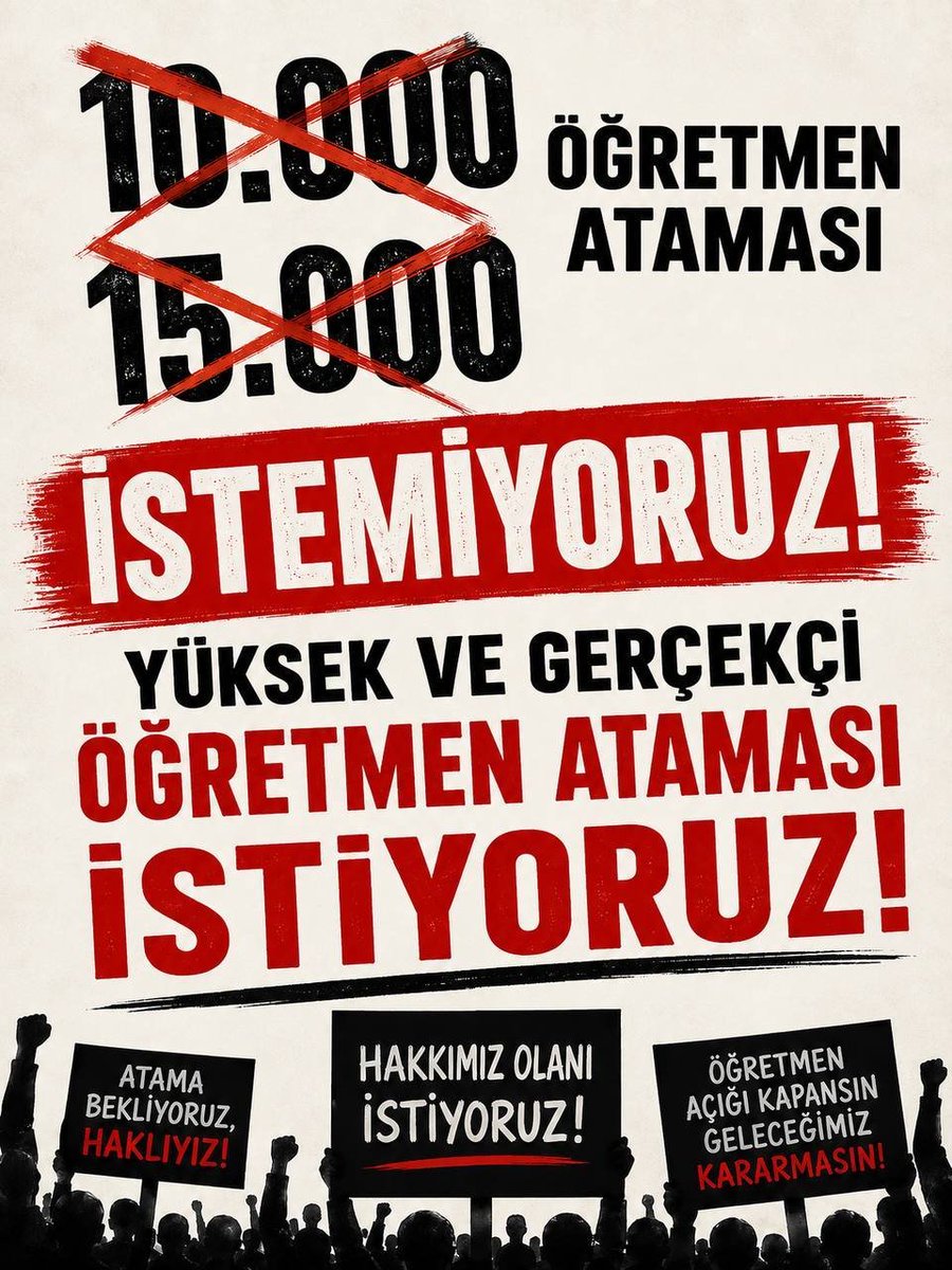 Esrasultan98's tweet photo. 90 bine yakın ücretli öğretmenim görev yaptığı bir süreçte 10 bin atama asla yaraya merhem olamaz. Daha nitelikli bir eğitim için adil bir kontenjan şart  #AGS50binkontenjan @Yusuf__Tekin @oktay_saral @tcmeb https://t.co/zkYJNTpGyx