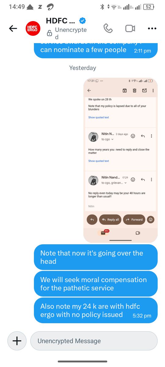 MileNitin's tweet photo. @HDFCERGOGIC  twitter account handler nishant no response from him also 

All of them are alike !! https://t.co/gr6j18RoS8