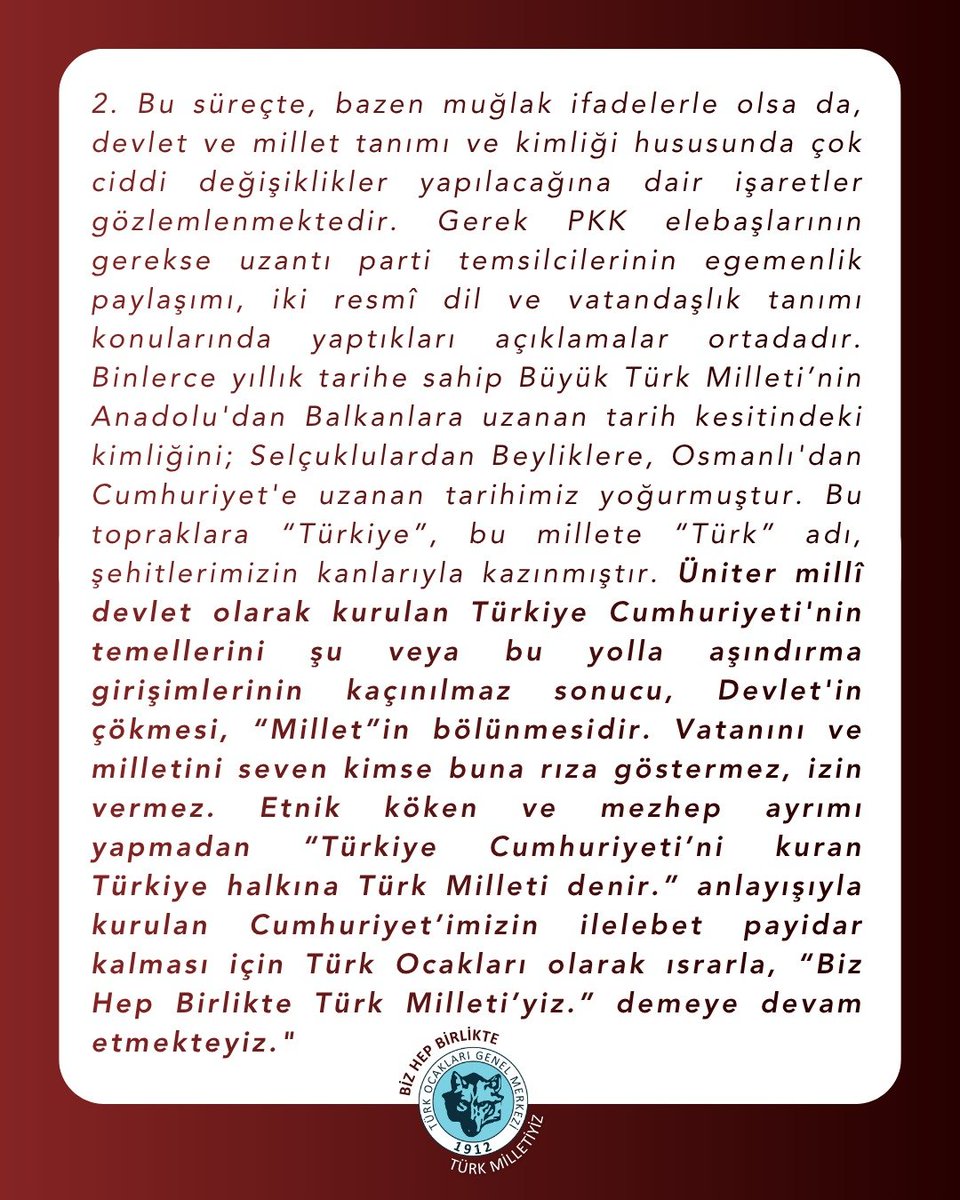 turkocaklari's tweet photo. BASIN AÇIKLAMASI
Teröre Taviz Verilmeden İnşa Edilecek Bir "Terörsüz Türkiye" İstiyoruz
📌https://t.co/Xn8ZTuttc9 https://t.co/x2IRcn1udF