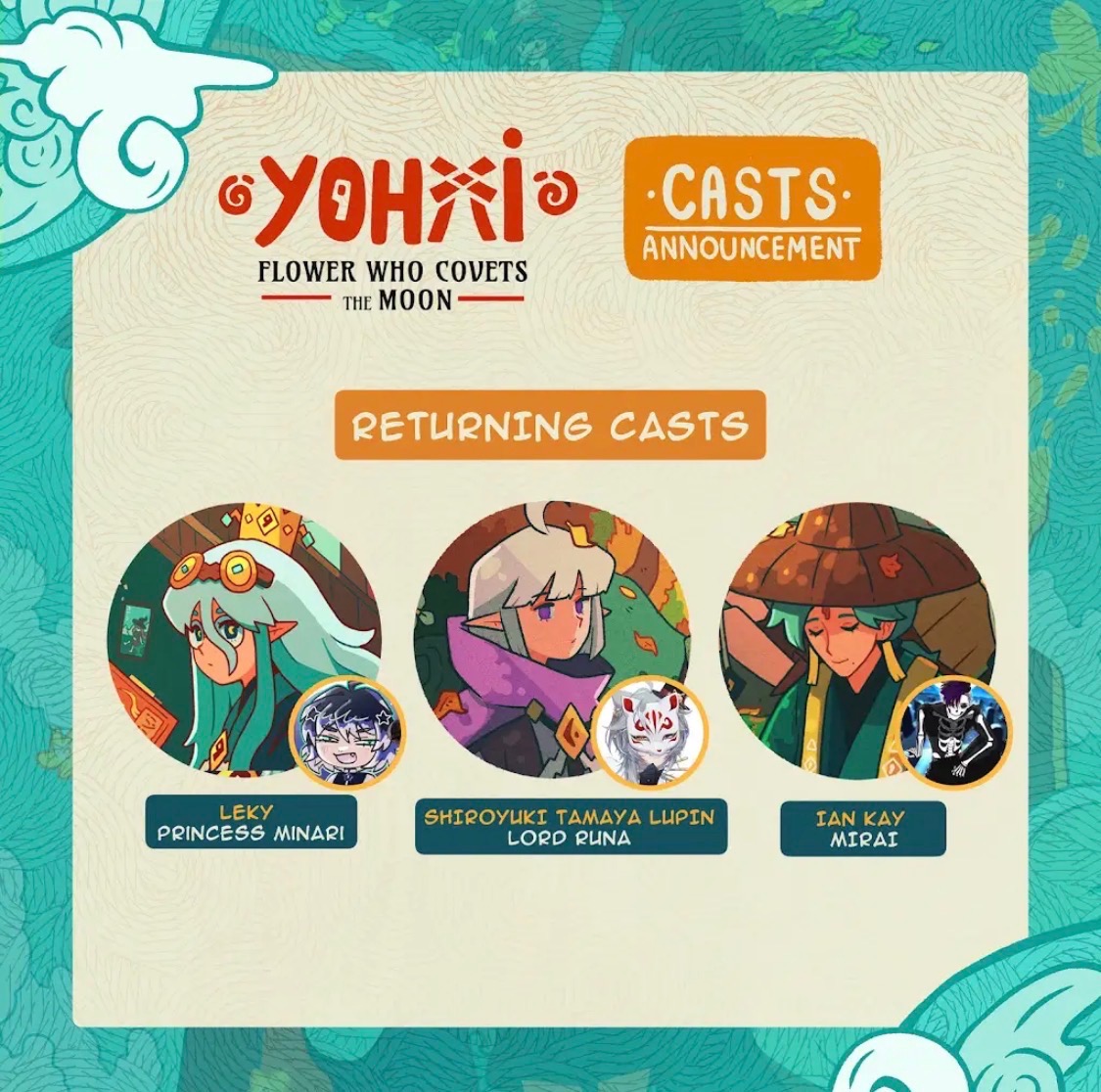 CovenVA's tweet photo. 🎉 ROLE ANNOUNCEMENT 🎉

I’m allowed to officially reveal that I’m returning as Mirai for “Yohmi: Flower Who Covets the Moon!”

Thank you so much to @esper_jyn for allowing me this opportunity once again!

AND CONGRATULATIONS TO THE NEW CAST MEMBERS! WELCOME TO THE FAMILY! 💖 https://t.co/d4g1DpcJZq