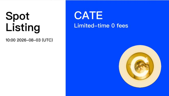 Henryaplis's tweet photo. Solana cat meme coin now trading on BingX spot. $CATE has that community driven energy memecoins usually run on, social engagement and viral momentum rather than any utility claim. Zero fees through August 10 makes early positioning cheaper.
https://t.co/IsPYJJ7bSG
#CATE #BingX https://t.co/uBYkErsqTB
