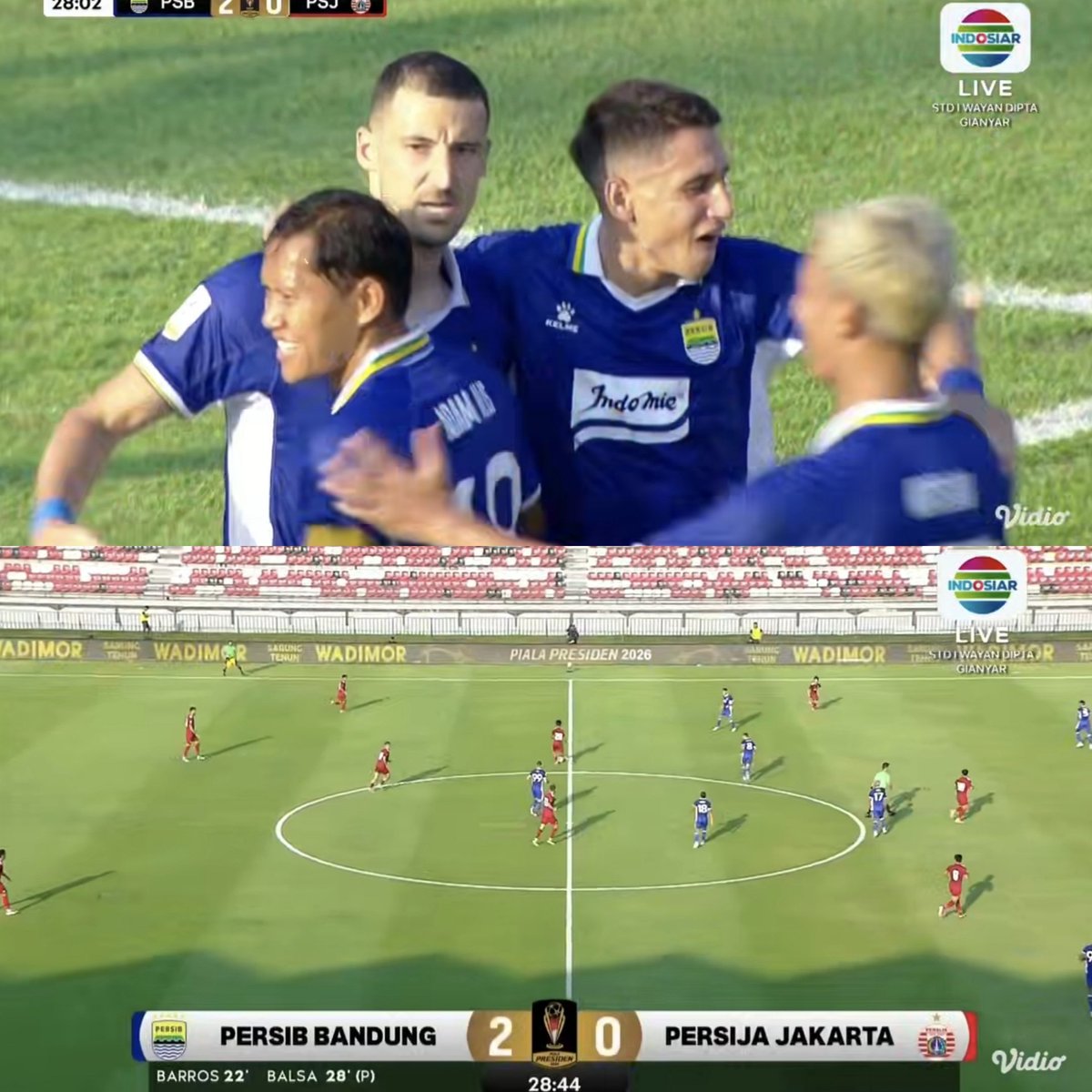 idextratime's tweet photo. Piala Presiden 2026
HT : Persib 2-0 Persija

⚽ Uilliam Barros 22'
⚽ Balsa Sekulic 29' (P)

Gimana-gimana lur? https://t.co/OOt0wEUiuL