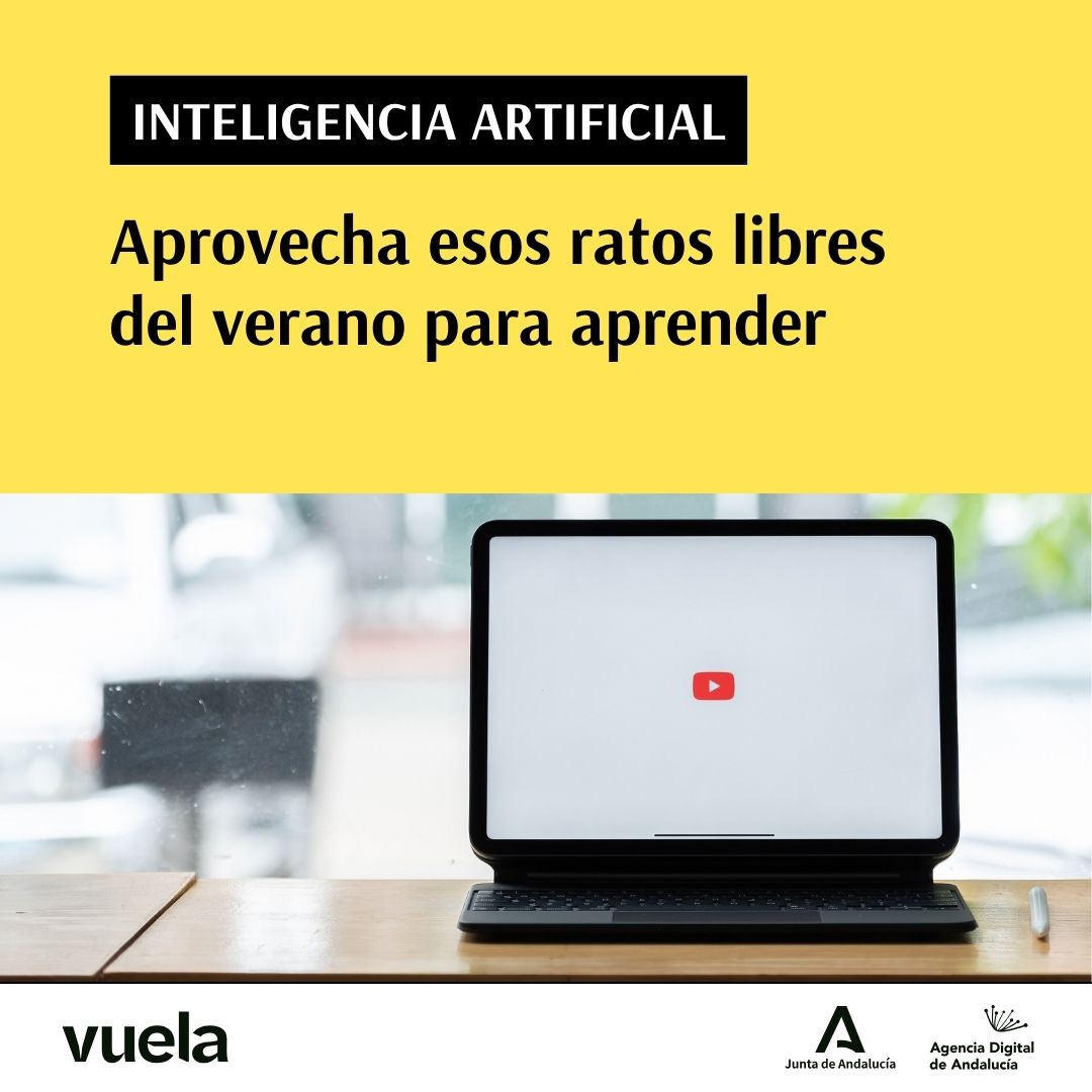 AndaluciaVuela's tweet photo. 👀 Si este verano quieres aprender sobre #InteligenciaArtificial sin complicarte, echa un ojo a nuestro canal de YouTube. 

Vídeos de 1 minuto en el que resolvemos dudas habituales sobre esta tecnología.

Accede aquí 👉 https://t.co/3vkDw67o77

#AndalucíaVuela https://t.co/4uEogQA3mR
