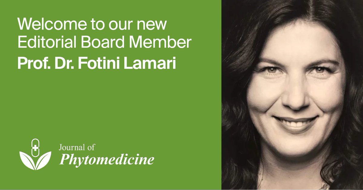 jphytomed_MDPI's tweet photo. 🌿 We are pleased to welcome a new member to our Editorial Board!

👩‍🔬 Prof. Dr. Fotini Lamari joins as an Editorial Board Member, contributing expertise in #pharmacognosy, #naturalproducts, #phytochemicals, #herbalextracts, #antioxidantactivity, and #neuroprotection. https://t.co/ZmYC5FrDZJ