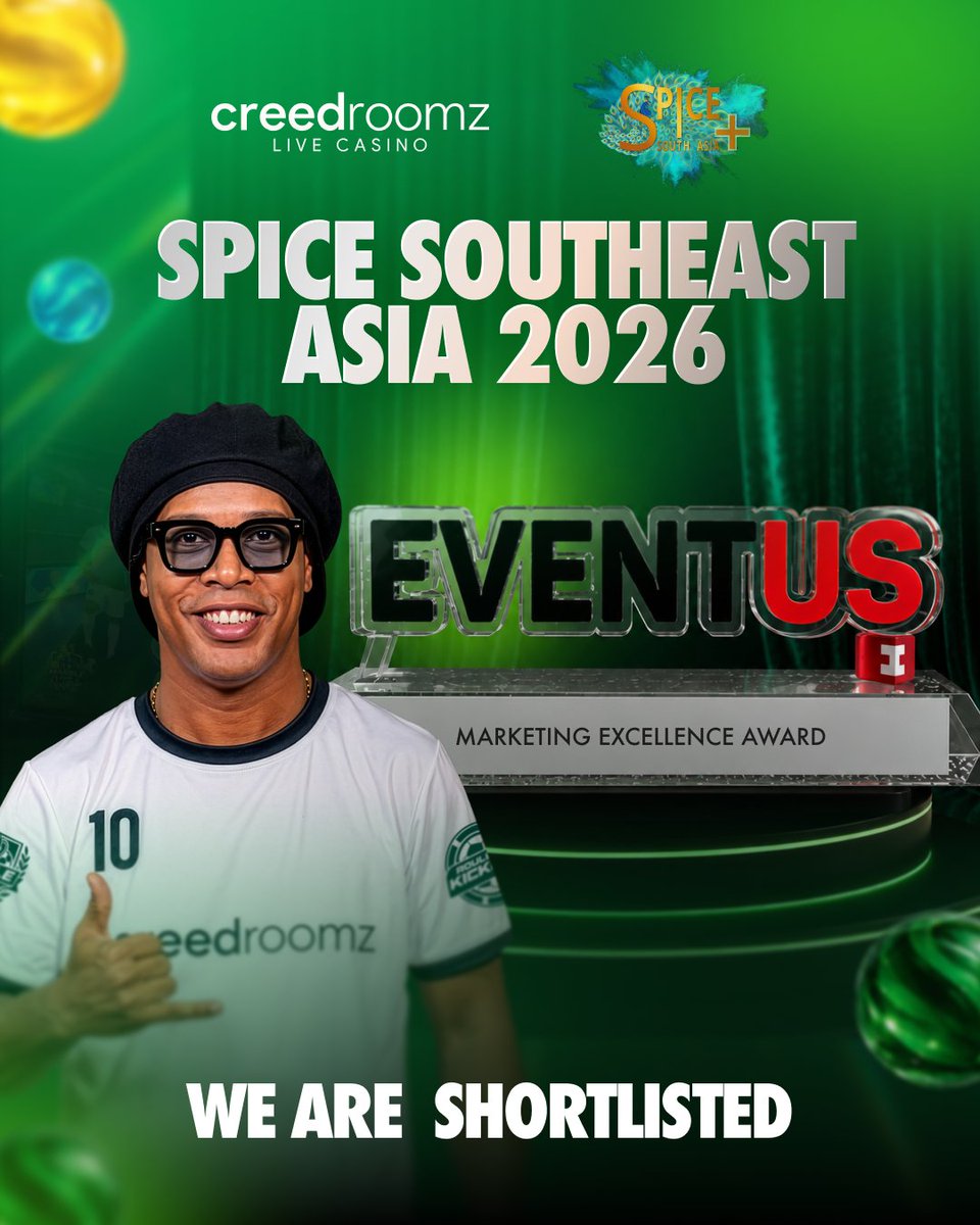 CreedRoomz's tweet photo. 🤙 We're SHORTLISTED! 

Thrilled to announce that CreedRoomz is a finalist for the Marketing Excellence Award at SPICE Southeast Asia 2026!

Huge thanks to our team and everyone supporting our journey. Wish us luck! https://t.co/EaqkIc6JKb