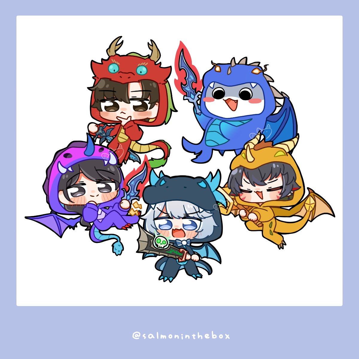 salmoninthebox's tweet photo. 戰隊感滿滿的小插圖✨
#就是菜 #SLafCommission https://t.co/e8p79OnooB
