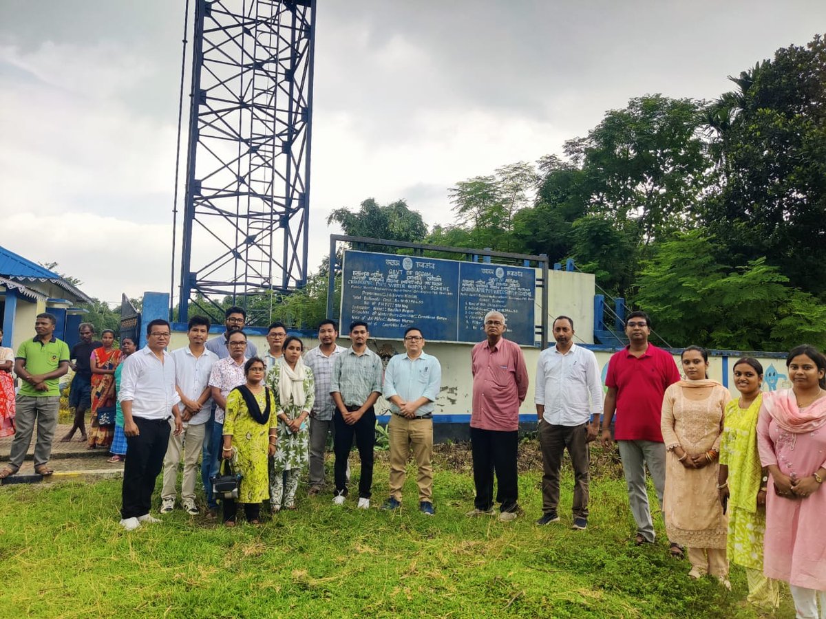 JJM_Assam's tweet photo. #JJMUpdate | Accompanied by officials from the division, Shri Ashis Majumder, NWE, NJJM, visited 10 completed and ongoing PWSSs under Gossaigaon division on 3 August and interacted with WUCs, beneficiaries, and other stakeholders to review the schemes' progress and functioning. https://t.co/tX9umPJX8H