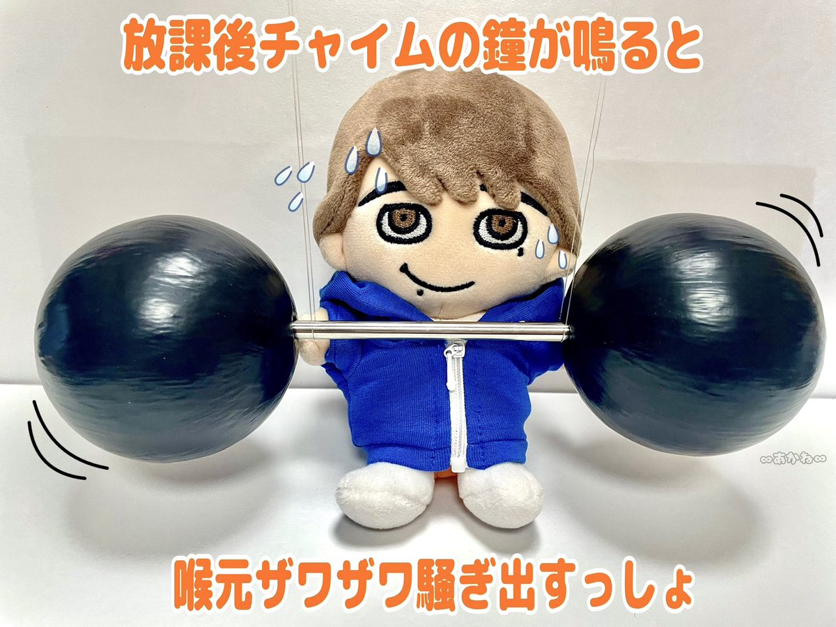 maru8akane's tweet photo. 汗ダンダーラのマリィちゃん可愛い🧡

手作りのバーベルを持たせたいけど、
ぬいちゃん達は手が短いのでバーベルをテグスで宙吊りにして撮影🤣

#SUPER_EIGHT #ダンダーラ #丸山隆平 https://t.co/0pkBK5WPo7