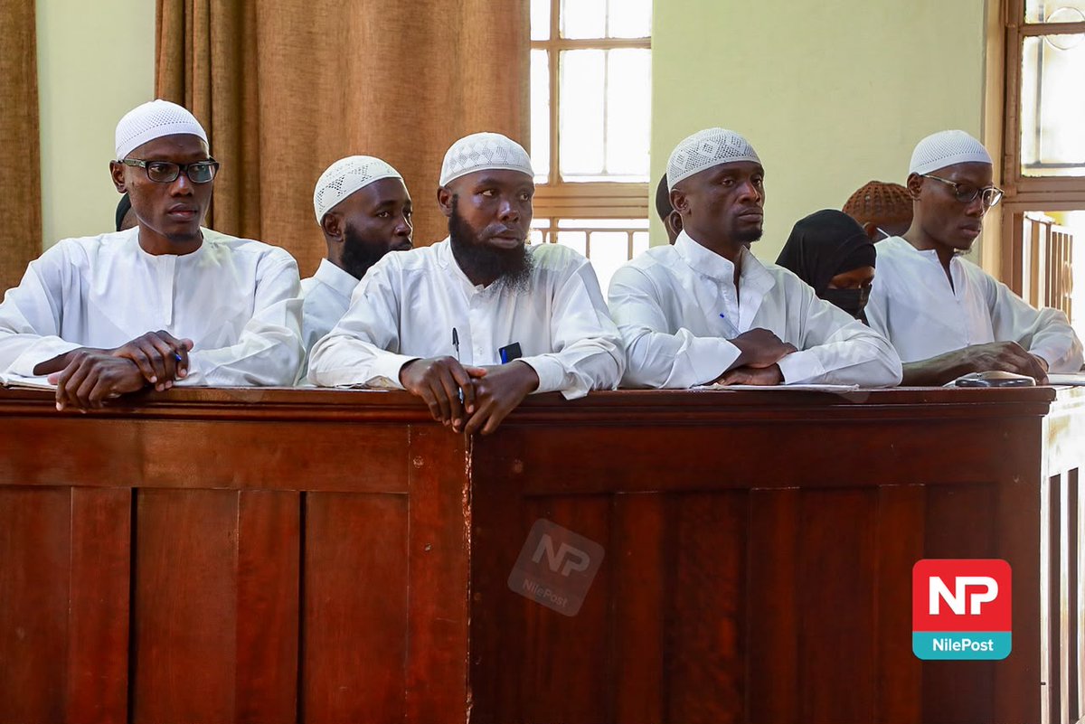 Fireliglntfi's tweet photo. The nine convicts including; Yusuf Lubega, Mahad Kisalita, Ismail Bukenya, Abubaker Kyewokya, Hassan Wasswa, Abbas Musa Buwembo, Hussein Kato Miiro, Hajjara Nakandi and Muzamir Ssali are currently  in the dock at the  High Court Criminal Division.

@francis_isano  

#NBSUpdates https://t.co/wsBb68xr3g