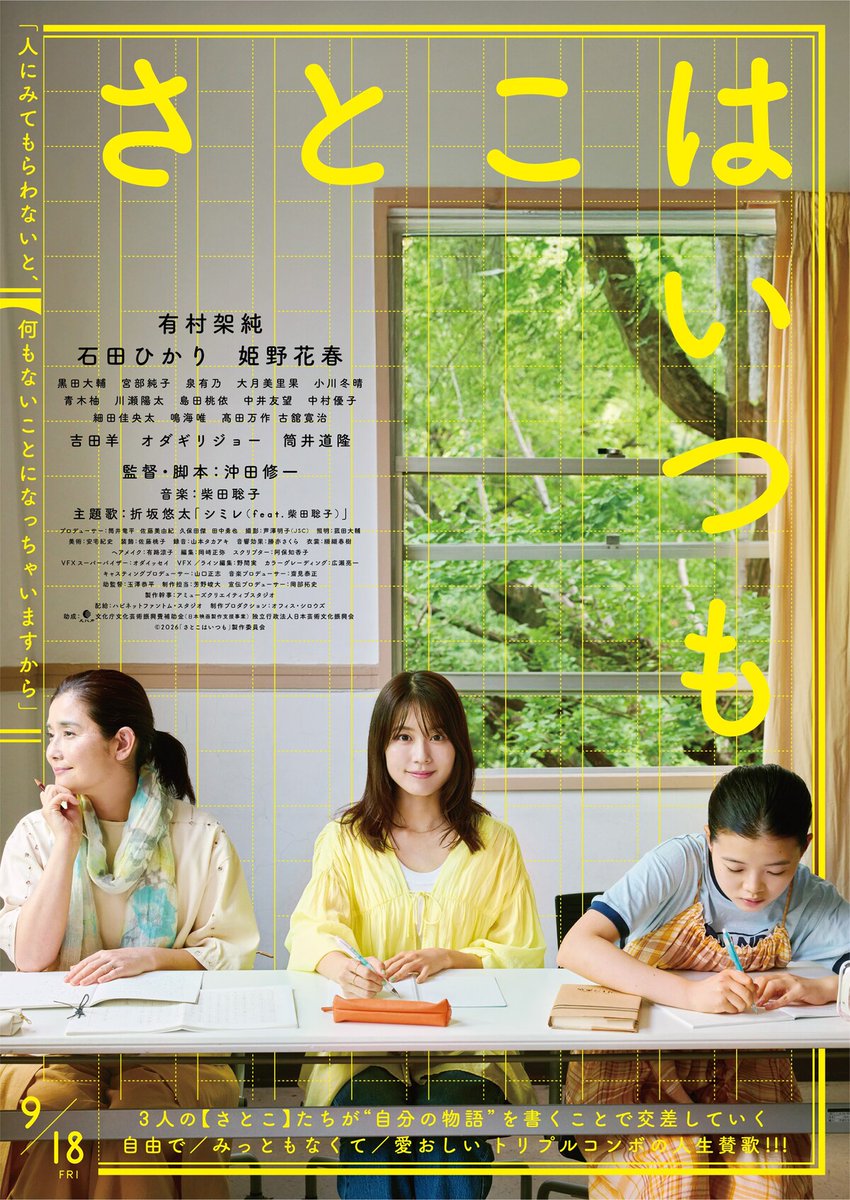eiga_natalie's tweet photo. 【祝】沖田修一が本日で49歳に🎉

「さとこはいつも」の3人の主人公に絡め、10代・30代・50代に観てほしい自身の監督作をセレクト
https://t.co/npUYqvTnw3

#さとこはいつも https://t.co/e6rUDzD2bz