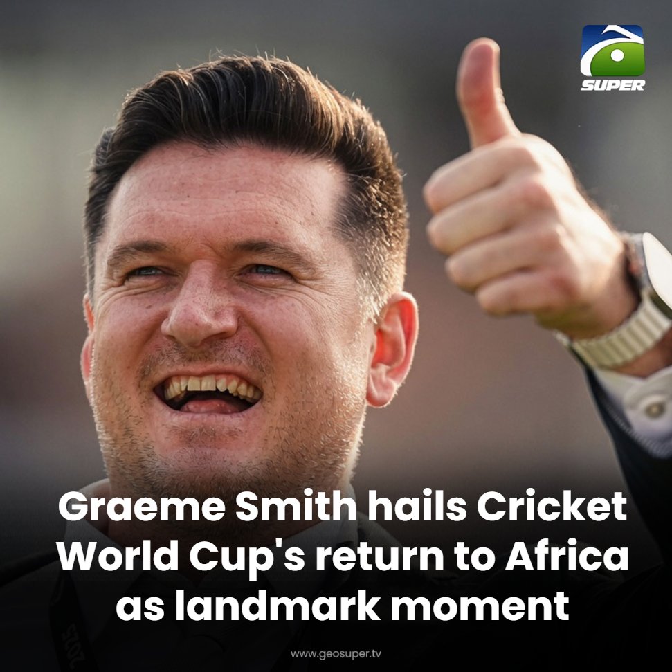 geosupertv's tweet photo. Smith welcomes cricket's African homecoming! 🏏🏆
Read More: https://t.co/4u6kt49j0o
#GraemeSmith #southafricacricket #WorldCup2027 https://t.co/DKw9TMcIyl