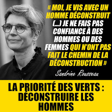 BlemontD's tweet photo. Les hommes déconstruits, genre mari de Sardine Ruisseau, ça me dégoûte. Parce que bien avant  MeToo, les générations d’hommes d'aujourd'hui avaient abandonné la virilité excessive d’antan.
Dans déconstruire, je vois détruire.
L'autoflagellation des hommes, ça suffit ! https://t.co/AdMuUtooUX