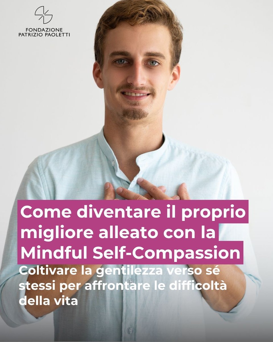 Paoletti_FND's tweet photo. Sostenere chi amiamo nei momenti difficili ci riesce naturale, ma raramente adottiamo lo stesso atteggiamento nei confronti delle nostre fragilità. Da questa osservazione nasce la Mindful Self-Compassion, che integra #mindfulness e #autocompassione.
➡ https://t.co/Ucwc0fHKrk https://t.co/kJqEGfJY0z