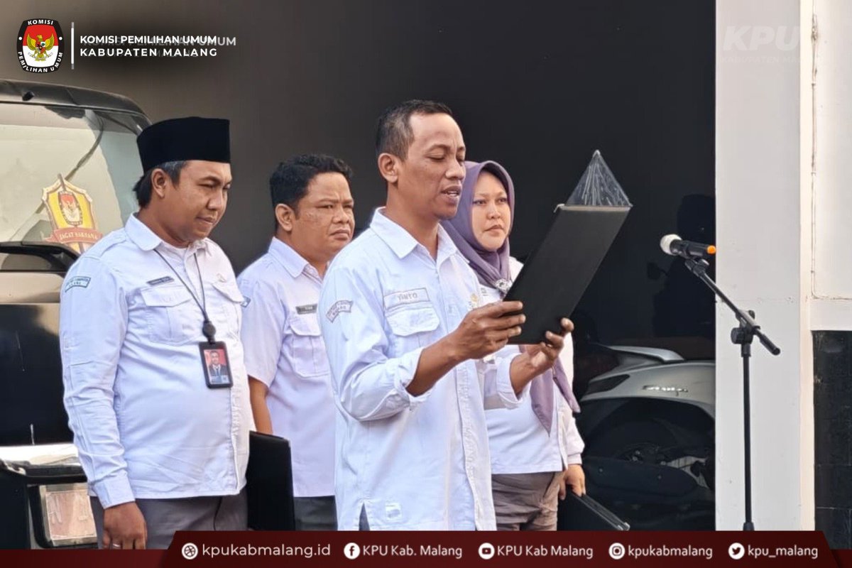 kpu_malang's tweet photo. KPU Kabupaten Malang kembali melaksanakan apel pagi rutin sebagai bentuk kedisiplinan dan kesiapan dalam menjalankan tugas pelayanan publik pada Senin (27/7/2026).

#KPUMelayani #KPUKabupatenMalang https://t.co/k1d2Nub7c3