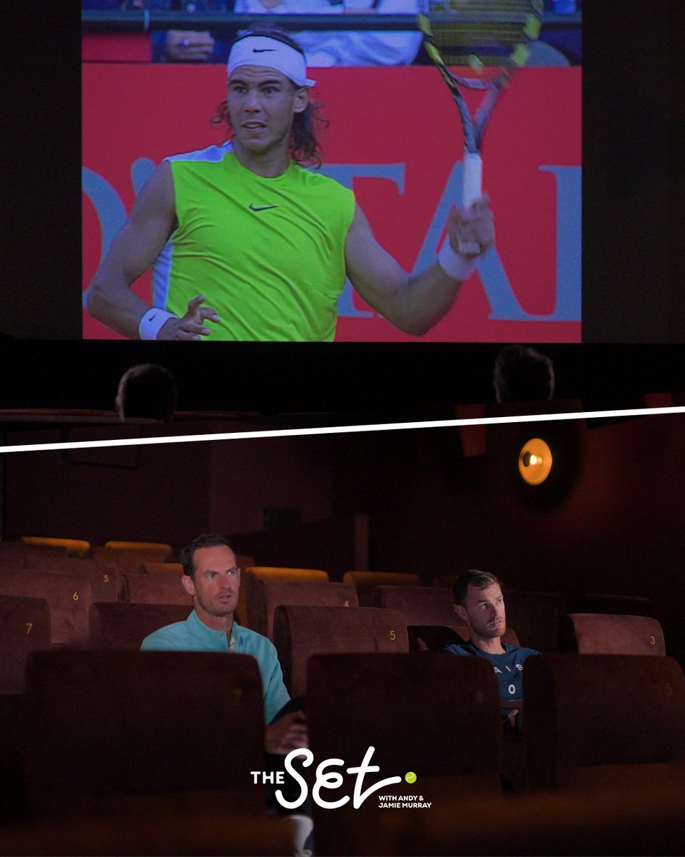 Murraystheset's tweet photo. Next up on The Set... The Watch Club 🍿📽️

Andy &amp; Jamie look back to a VERY special final in 2006 between two tennis legends! 🎾

A BRAND NEW video drops 5pm TONIGHT on our YouTube channel! 🤩 https://t.co/atMASVN54X