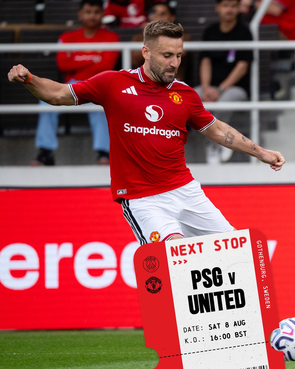 ManUtd's tweet photo. Flight booked 🛫✅

PSG await for our next pre-season game in Gothenburg 👊