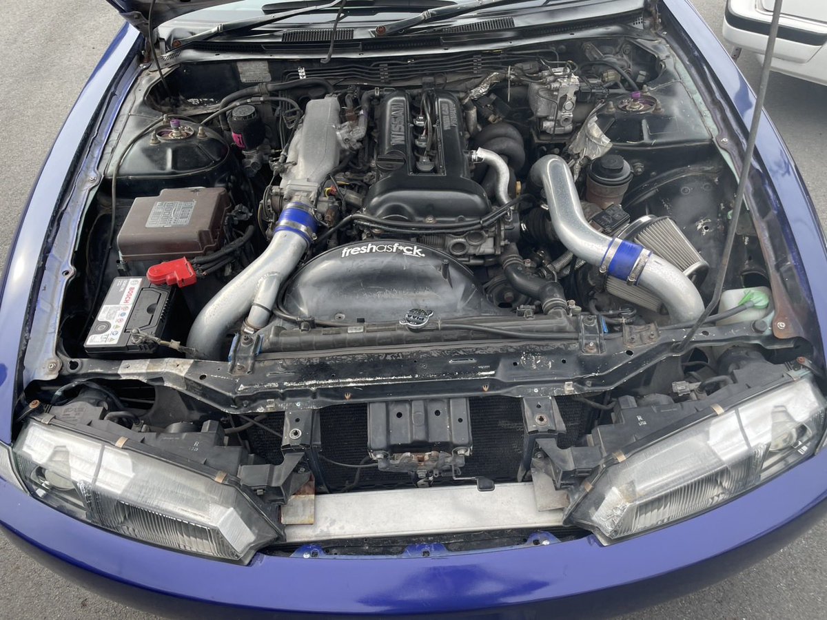 HRF270's tweet photo. こちらも手がつかないので一旦売りに出しちゃう

s14後期ターボ5MT
エアコン、リア内装なし
即ドリ、ライトチューン

220万
よろしくドーゾ https://t.co/h53vVOwiII