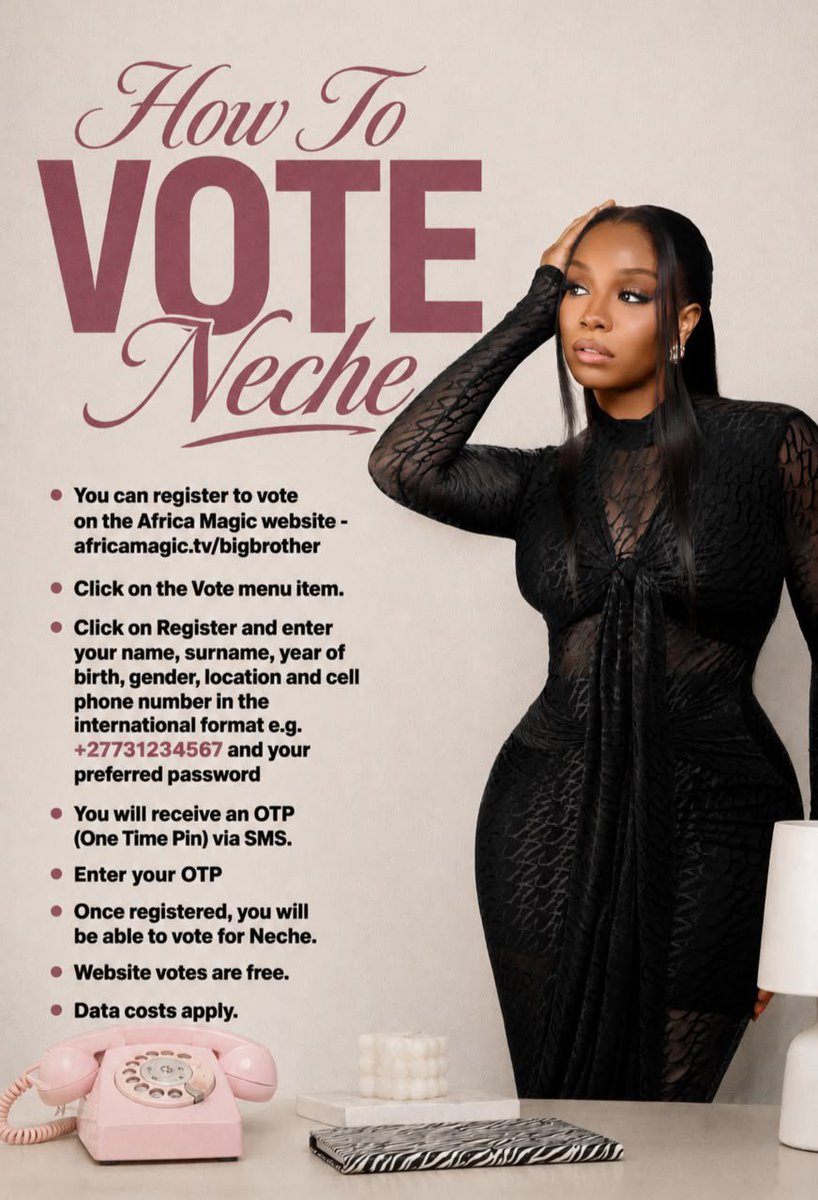 Nechemaduagwu's tweet photo. 🚨 CHEYTARS 🐆

Let's increase the tempo‼️‼️

You can vote via the web, the MyGOtv app, and the MyDStv app.

Don't forget to switch to desktop mode when voting on the web, and keep playing the games to earn more votes.

Let's stay focused. Less defending, more voting.

VOTE FOR NECHE.
#BBNaija #Neche