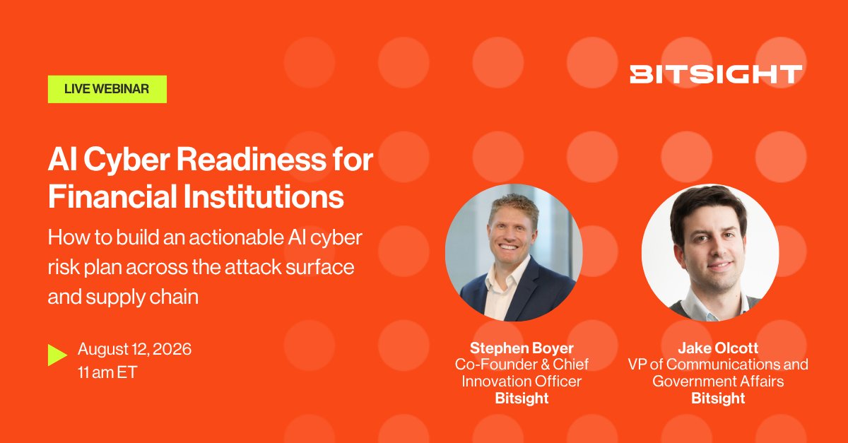 Bitsight's tweet photo. AI is accelerating cyber risk across financial institutions and their supply chains. Join Bitsight’s Stephen Boyer and Jacob Olcott to learn how to build an actionable readiness plan.

Register: https://t.co/VFqA76nJXo

#CyberRisk #ECB https://t.co/QKcZLmpkEE