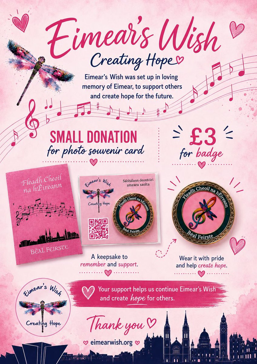 Eimears_Wish's tweet photo. @belfastcc @fleadhcheoil @moneillsf @RhonddaBryant Day 3, Eimear’s wish will be out and about raising bone marrow donor awareness. Get a free souvenir photo card with every donation.
#BoneMarrowDonorsSaveLives https://t.co/KOsAVNFgP4