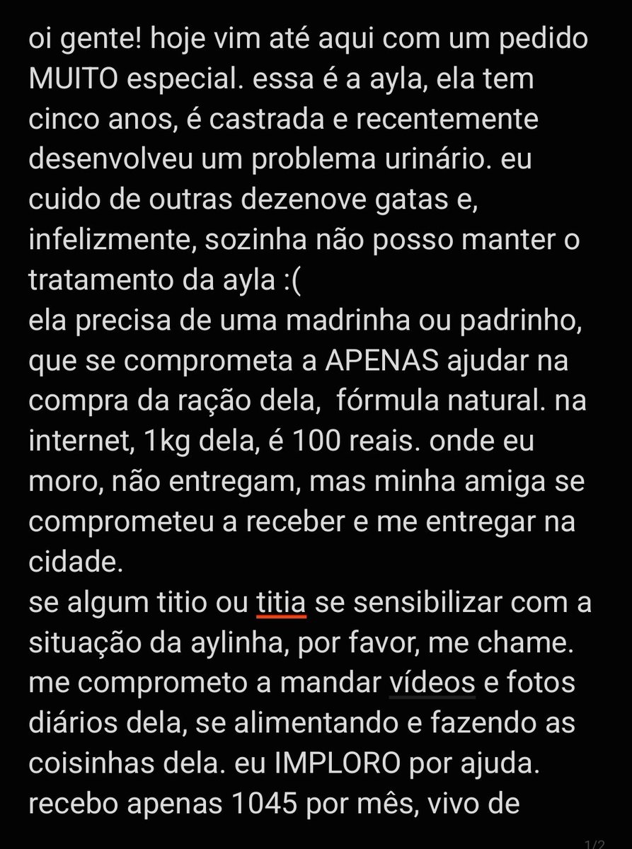 nayutah0e's tweet photo. POR FAVOR LEIAM COM ATENÇÃO! 

ayla PRECISA dessa ração. consegui a consulta social por cinquenta reais, mas a vet quer tentar o tratamento. compartilhem muuuuito! ayla precisa de um padrinho ou madrinha 🥺

ps: deixei meu comprovante de pagamento abaixo.

pix: 35991737271 https://t.co/ZUngogPWL4