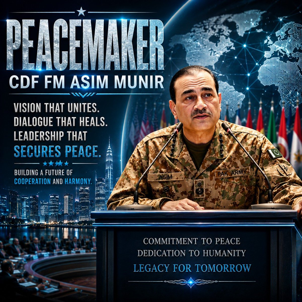 Ghosteds2yb's tweet photo. CDF Asim Munir's strategic approach has placed Pakistan at the center of key diplomatic engagement during the U.S.–Iran dialogue.
#CDFLeadingPeace #FMAsimMunirPrideOfPak #PakStandsWithCDF #FMAsimMunirForPeace #FMAsimMunirPeacemaker https://t.co/cufORZlny1