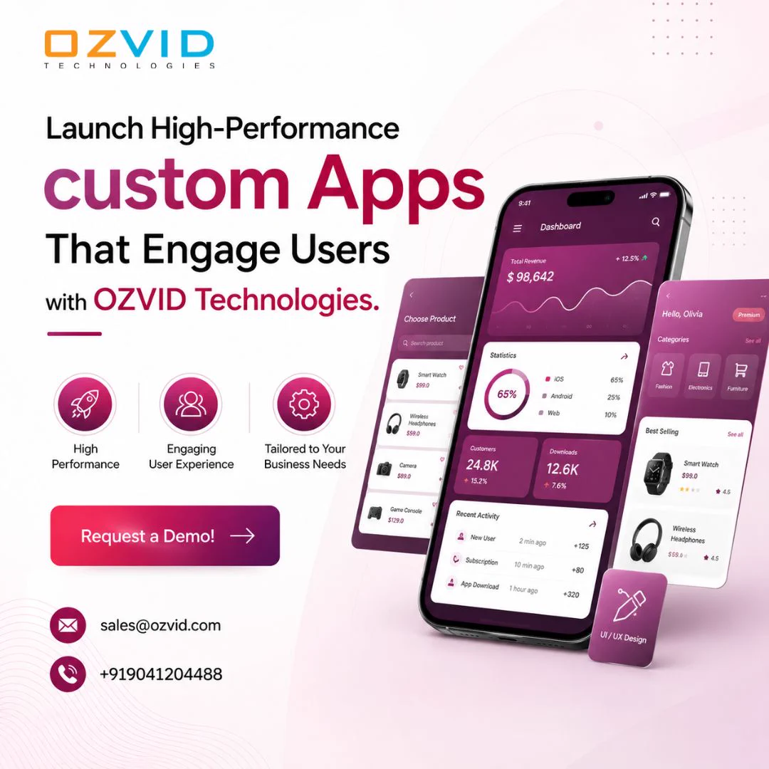 custom mobile and web applications by OZVID Technologies