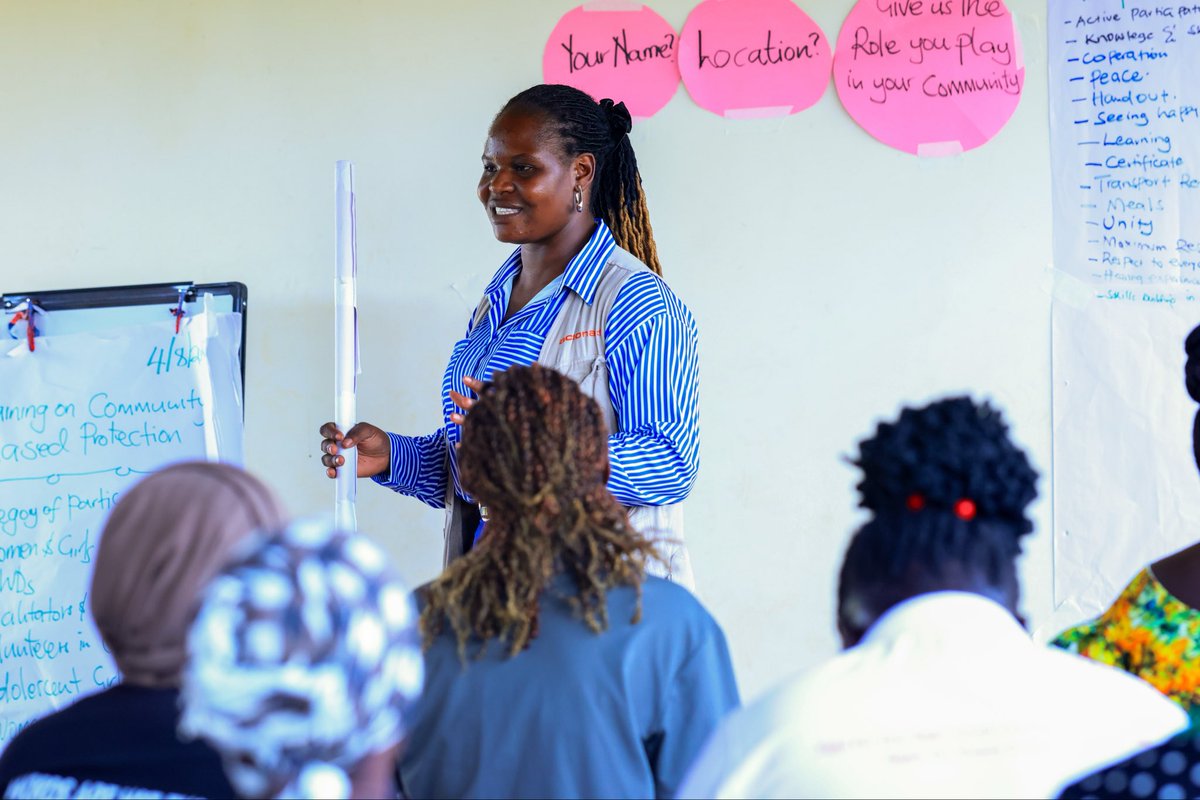 actionaiduganda's tweet photo. Today, @actionaiduganda has commenced a three-day training at Imvepi Refugee Settlement to strengthen the capacity of young women and girls in community-based protection using the Young Women Protection Guidelines. #CommunityProtection https://t.co/sKpIOKt4bo