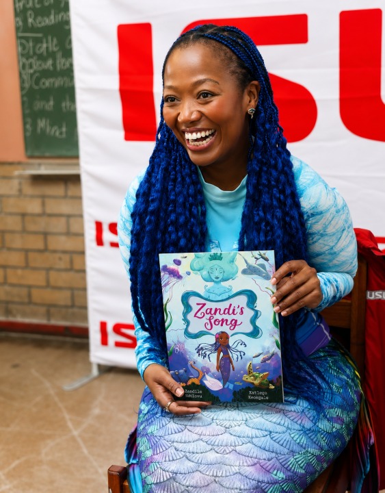 KasiEconomy's tweet photo. Zandi Ndlovu, South Africa's first Black female certified freediving instructor, widely known as the "Black Mermaid," has published her debut children's book, Zandi's Song. https://t.co/sI7rORcpo0