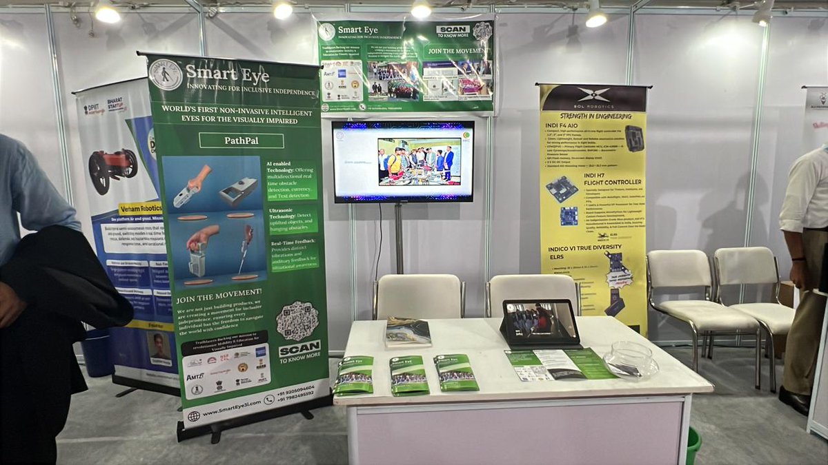 SmartEye_'s tweet photo. Proud to showcase PathPal at Bharat Drone &amp; Robotics Manthan 3.0 (30–31 July), hosted by IHFC, IIT Delhi. Grateful to participate as an IHFC incubatee and drive AI-powered accessibility forward. 🚀♿ #PathPal #SmartEye3i #Innovation https://t.co/lCKtaH6ZXl