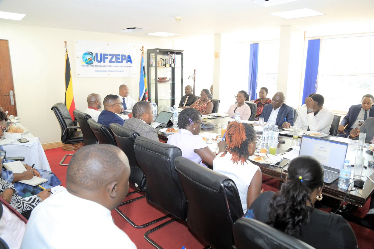 ufzepa's tweet photo. Uganda is advancing export competitiveness through the operationalisation of the One-Stop Centre at the Entebbe International Airport Free Zone. We convened key MDAs to streamline services, improve coordination and enhance the ease of doing business there. #FreeZonesandExportsUg https://t.co/scFo6tGgMa