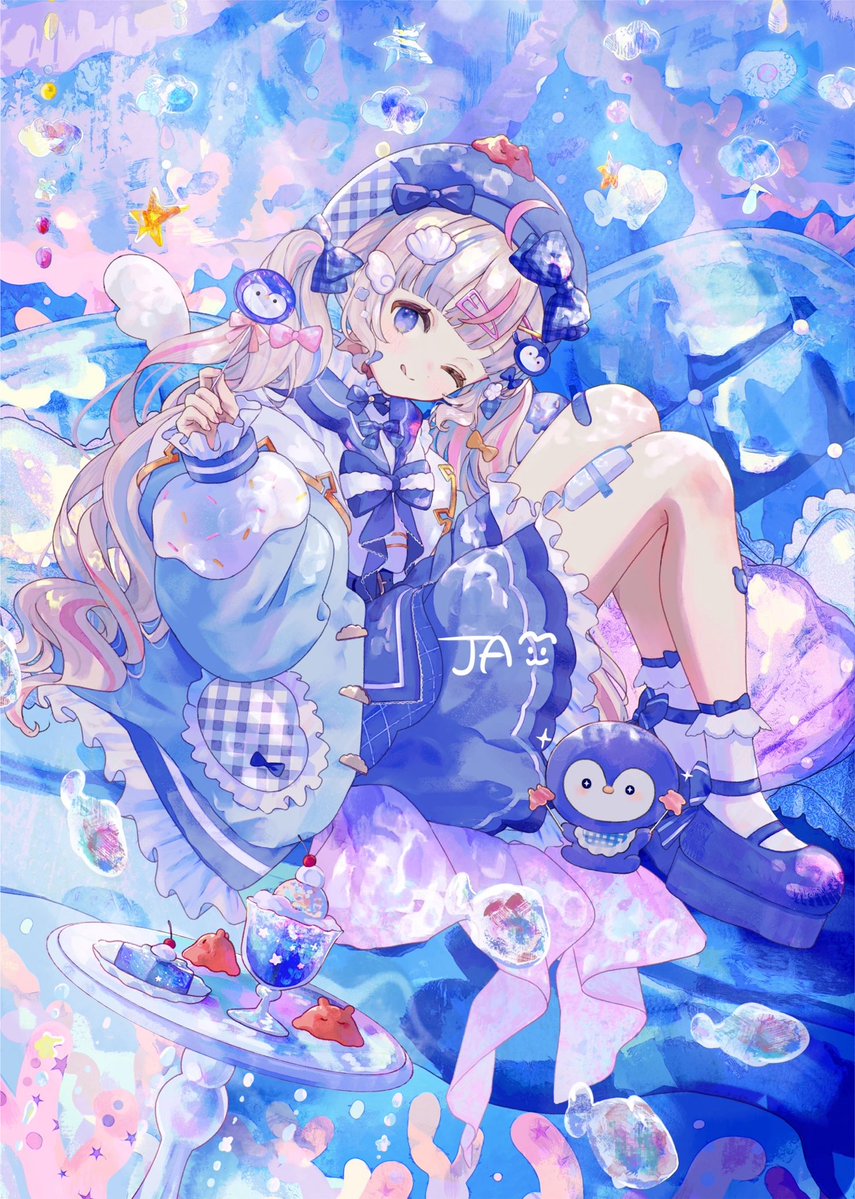 yakinikuoi4's tweet photo. さんご。様の活動2.5周年記念イラストを担当いたしました✨🌊 ご活躍を応援しております🐧 https://t.co/ffVFHDDwVn